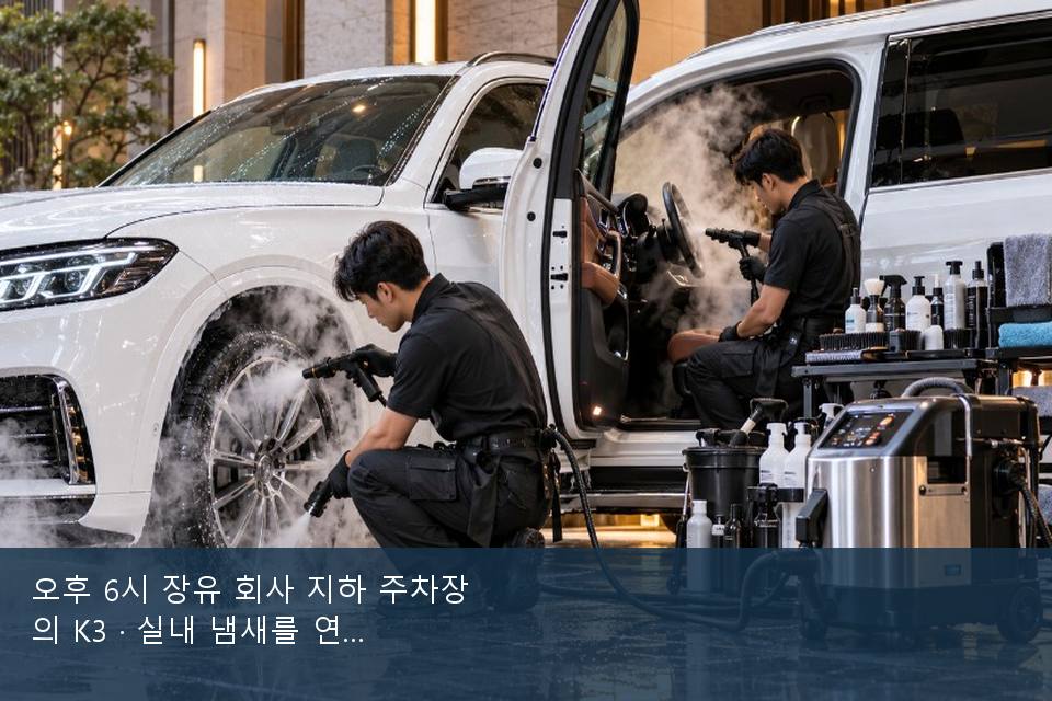 오후 6시 장유 회사 지하 주차장의 K3 · 실내 냄새를 연 기록