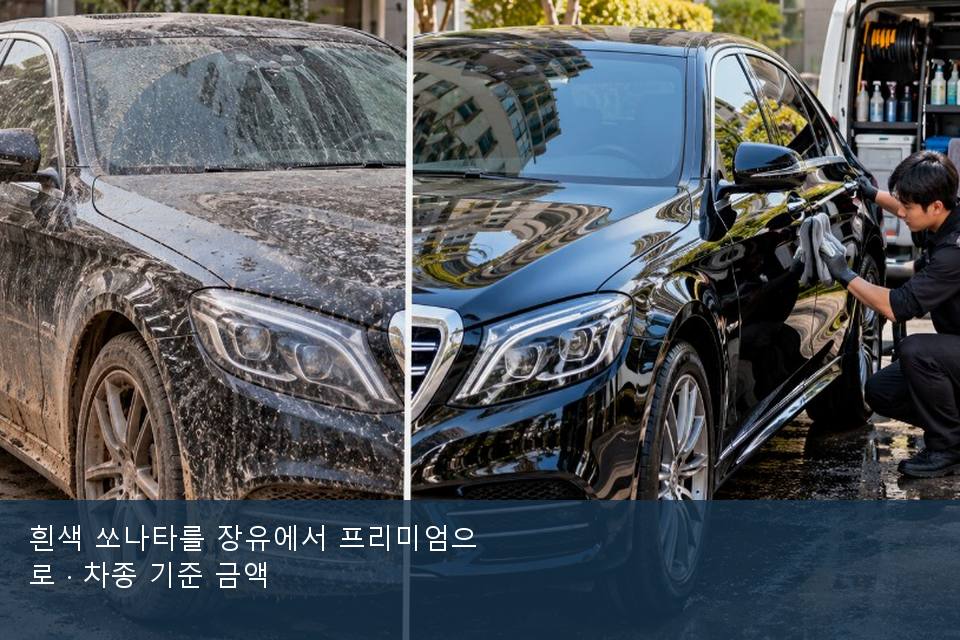 흰색 쏘나타를 장유에서 프리미엄으로 · 차종 기준 금액